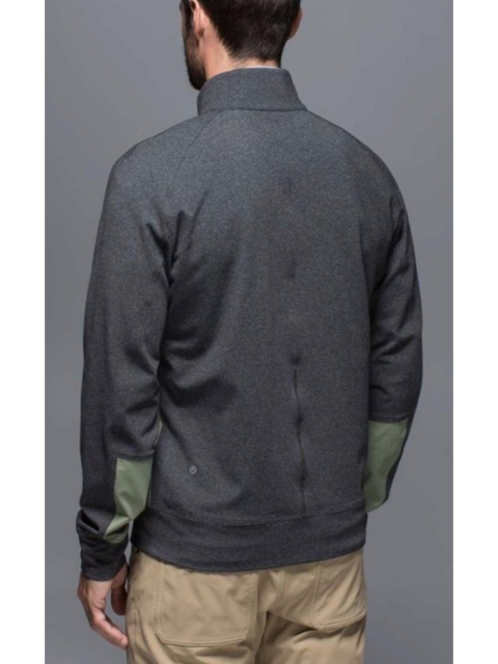Lululemon Tactic Size Large Men's Full Zip Jacket Heathered Gray Green Pockets A - Picture 2 of 12